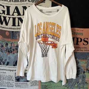 Los Angeles Basketball Long Sleeve T-Shirt NWOT White Oversized size L - 0774